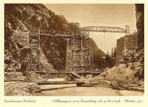 Landwasserviadukt Bau 1901